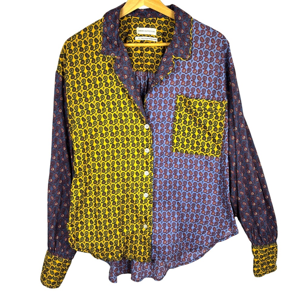 Urban Outfitters Women LongSleeve Button Down Shirt Sz S-P Boho Festival Hippie